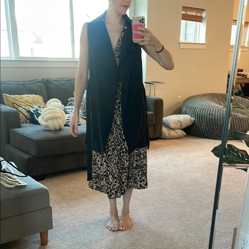 Love Tree Black Trench Coat Vest
